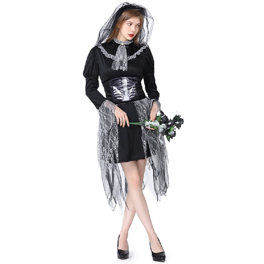 Déguisement Catrina Femme Robe Noire pour Le Jour des Morts