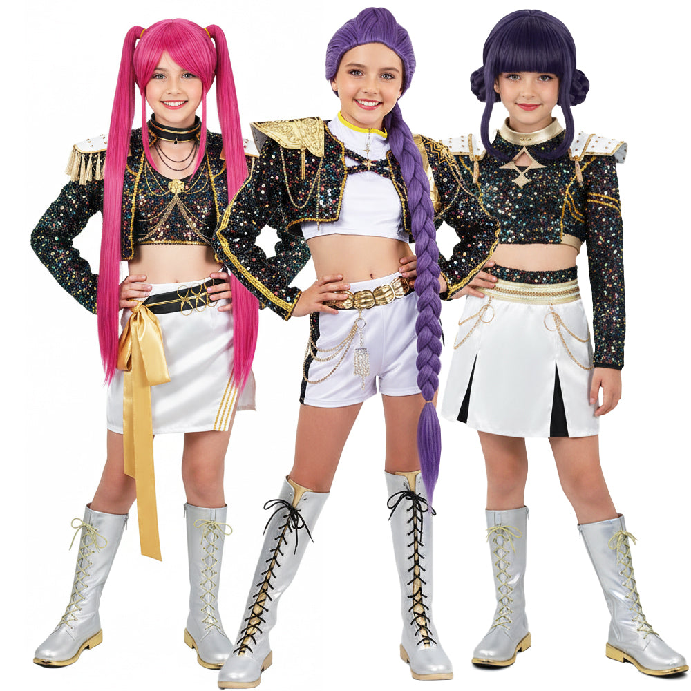 Déguisement Enfant KPop Demon Hunters Huntrix Golden Tenue Noire Costume