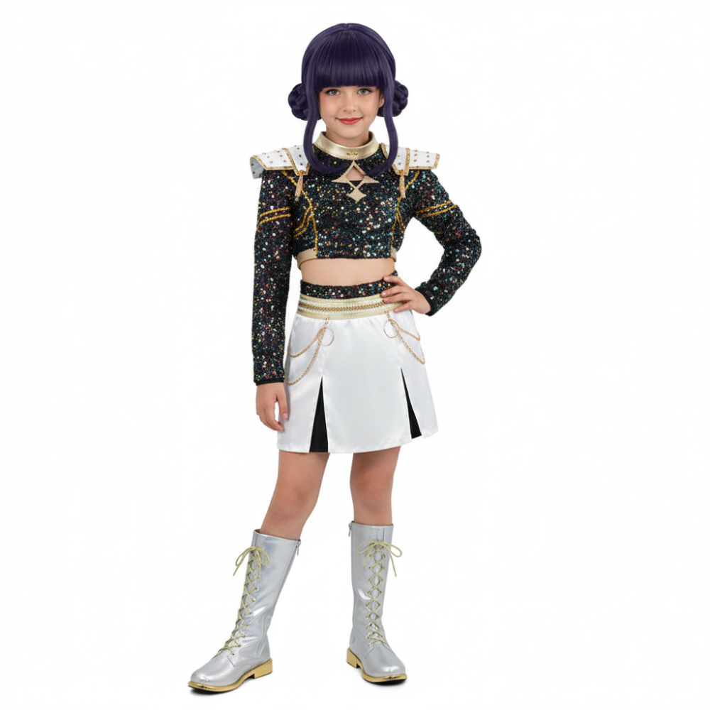 Déguisement Enfant KPop Demon Hunters Huntrix Zoey Golden Tenue Noire Costume