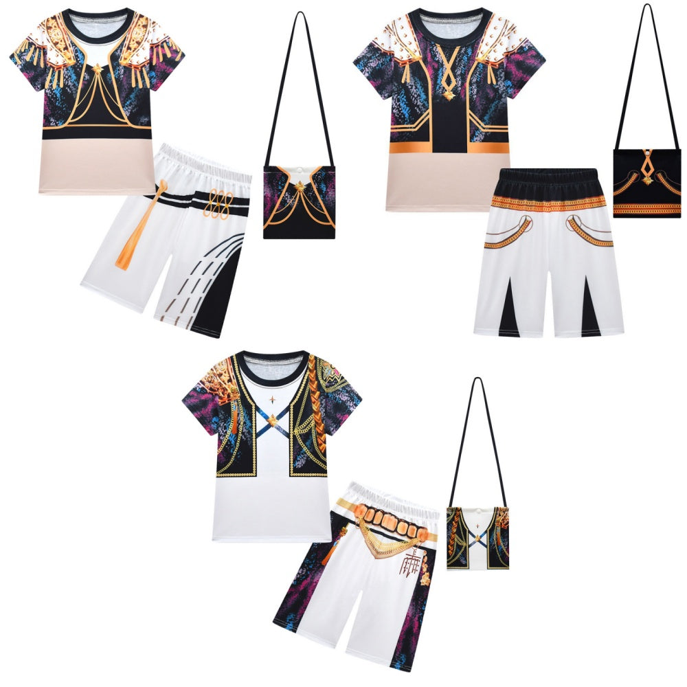 Déguisement Enfant Kpop Demon Hunters Rumi Mira Zoey Pyjama Golden Costume d'Halloween