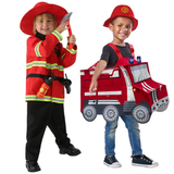 Déguisement Enfant Pompier+Chauffeur de Camion Costume Rouge