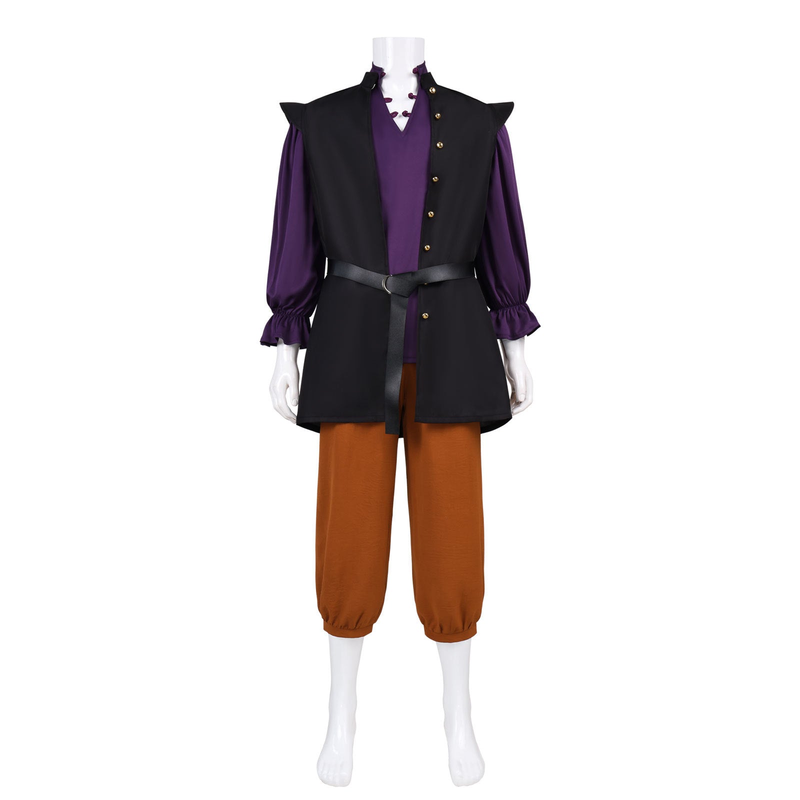 Déguisement Ensemble Gilet Rétro de Chevalier Médiéval Européen Violet Homme