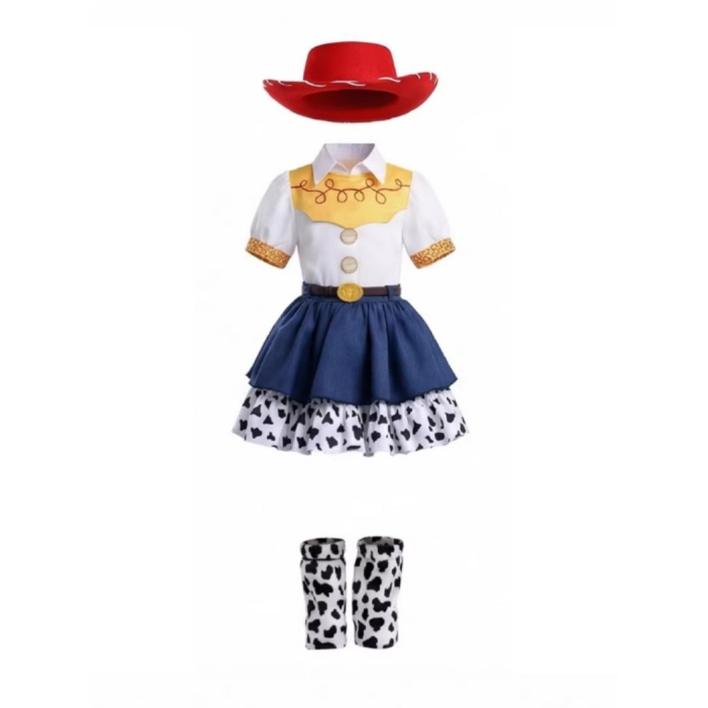 Déguisement Fille Jessie Film Robe Blanche et Bleue Enfant pour Halloween