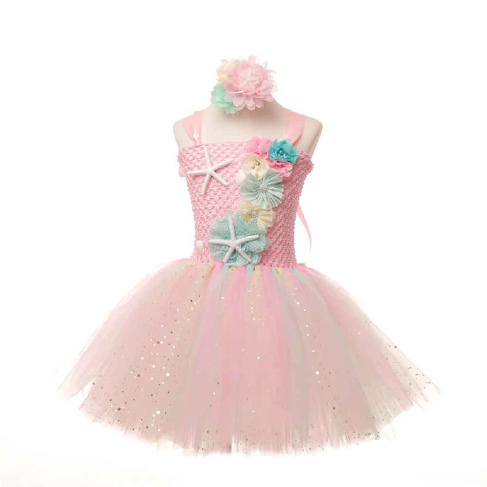 Déguisement Fille Princess Sirène Tutu Robe Costume Rose
