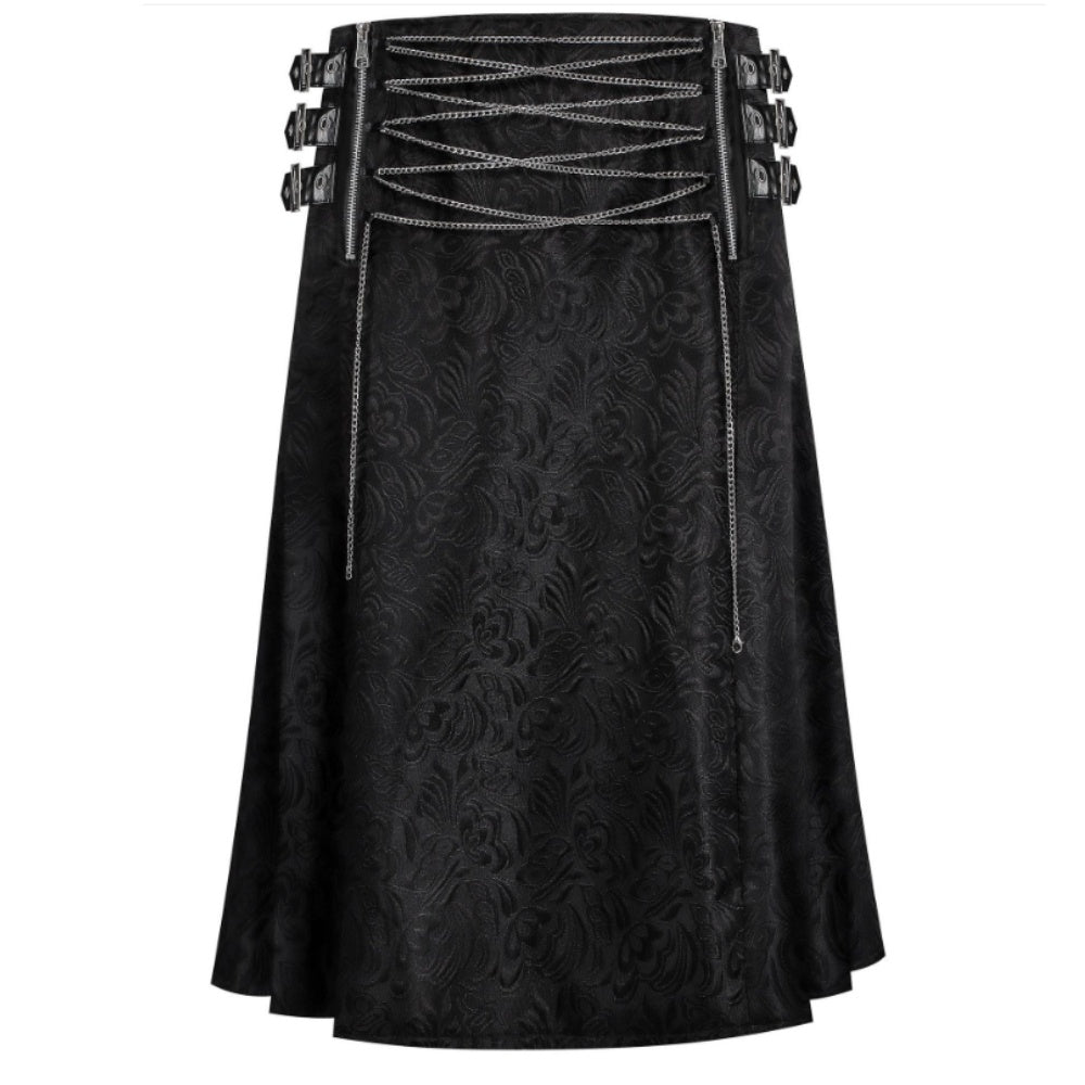 Déguisement Jupe Noire Médiévale Sombre Steampunk Rétro Gothique Rock Heavy Metal Homme