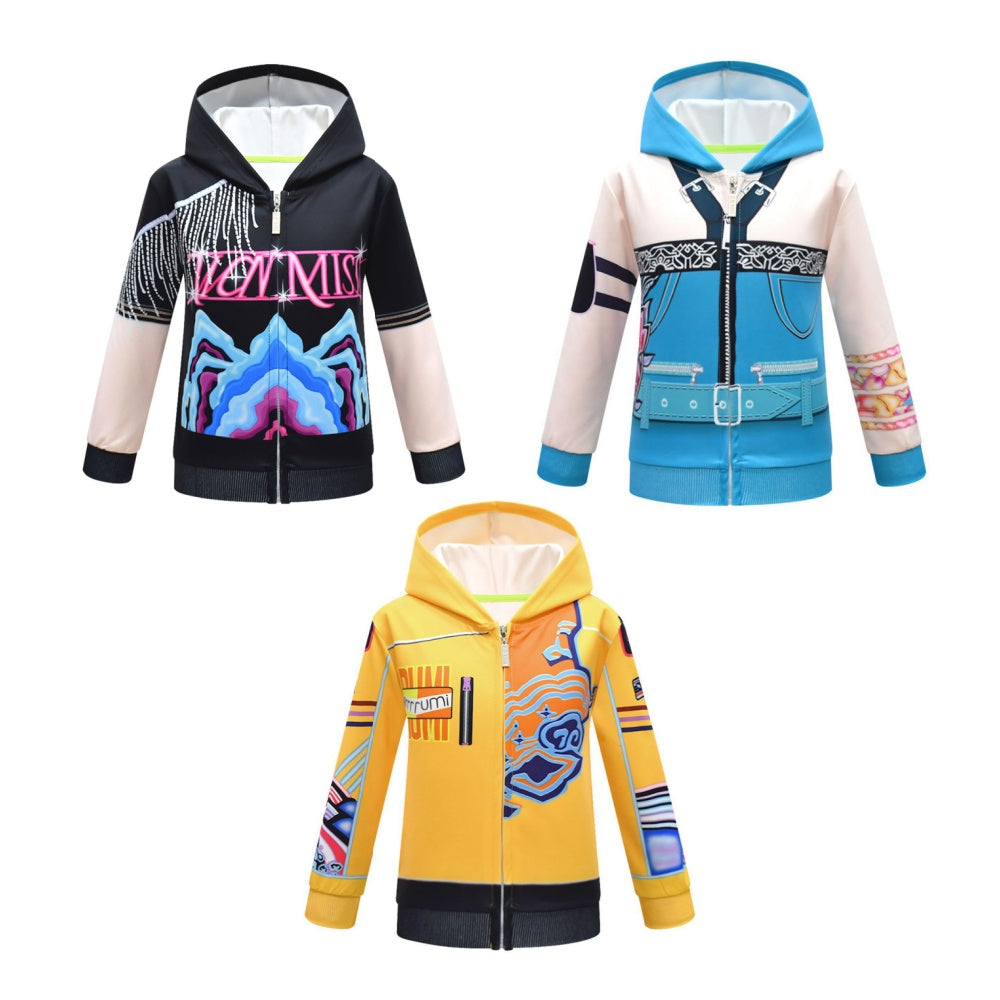 Déguisement Kpop Demon Hunters Huntrix Rumi Mira Zoey Sweat-Shirt à Capuche Costume