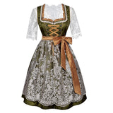 Déguisement Robe Traditionnelle Bavaroise Verte Allemande Femme