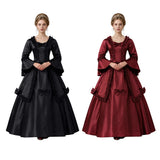 Déguisement Robe de Bal Rétro Médiévale Rouge/Noire Femme