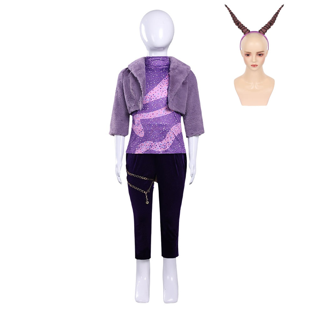 Enfant Zootopia 2(2025) Gazelle Tenue Violette Cosplay Costume Serre-tete