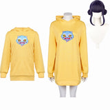 Déguisement Enfant&Adulte KPop Demon Hunters Huntrix Zoey Sweat-shirt à Capuche Jaune Costume