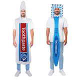 Déguisement Adulte Dentifrice et Brosse à Dents Couple Drôle Costume