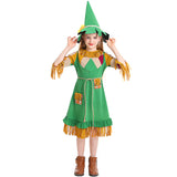 Déguisement Fille Épouvantail Robe Verte Costume pour Pâques