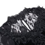 Déguisement Femme Robe en Dentelle Noire et Rouge Pour Halloween