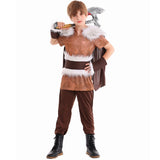 Déguisement Guerrier Viking Médiéval Tenue Marron pour Adulte et Enfant