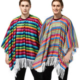 Déguisement Adulte Poncho Mexicain Couleur Pour Halloween Carnaval