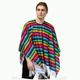 Déguisement Adulte Poncho Mexicain Couleur Pour Halloween Carnaval