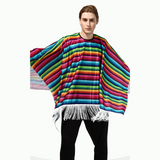Déguisement Adulte Poncho Mexicain Couleur Pour Halloween Carnaval