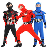 Déguisement Ninja Bleu & Noir & Rouge Costume Pour Garçon