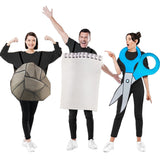 Déguisement Pierre-Papier-Ciseaux Jeu de Mains Drôle Costume 3 Pièces Pour Halloween