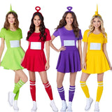 Déguisement Femme Les Télétubbies Tenue de Robe Costume en Groupe Pour Halloween