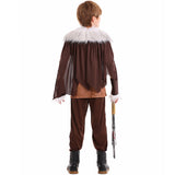 Déguisement Guerrier Viking Médiéval Tenue Marron pour Adulte et Enfant