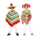 Déguisement Enfant/Adulte Poncho Mexicain Ensemble Pour Activité Familiale Fête