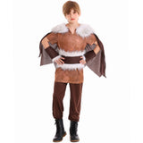 Déguisement Guerrier Viking Médiéval Tenue Marron pour Adulte et Enfant