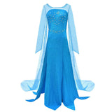 Déguisement Femme La Reine des Neiges Robe Bleu Costume pour Mardi Gras