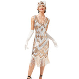 Déguisement 1920S Vintage Sequin Fringe Robe Gatsby Party Disco Costume