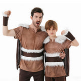 Déguisement Guerrier Viking Médiéval Tenue Marron pour Adulte et Enfant