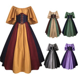 Déguisement Robe Longue en Patchwork Coloré Vintage Médiéval Costume
