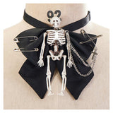 Accessoire Adulte Collier Gothique Crâne Foncé Punk pour Halloween Carnaval