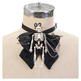 Accessoire Adulte Collier Gothique Crâne Foncé Punk pour Halloween Carnaval