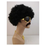 Accessoire Adulte Hippie Perruque+Collier+Barbe+Lunettes Ensemble 4 Pièces pour Halloween