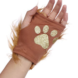 Accessoire Adulte Lion Gants+Serre-tête+Queue pour Halloween Carnaval