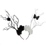 Accessoire Adulte Serre-tête Gothique en Forme de Fleurs et de Branches pour Halloween