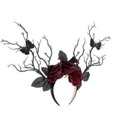 Accessoire Adulte Serre-tête Gothique en Forme de Fleurs et de Branches pour Halloween