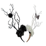 Accessoire Adulte Serre-tête Gothique en Forme de Fleurs et de Branches pour Halloween