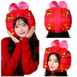 Accessoire Bonnet en Forme de Boîte Cadeau de Noël Femme