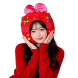 Accessoire Bonnet en Forme de Boîte Cadeau de Noël Femme