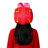 Accessoire Bonnet en Forme de Boîte Cadeau de Noël Femme