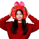 Accessoire Bonnet en Forme de Boîte Cadeau de Noël Femme