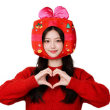 Accessoire Bonnet en Forme de Boîte Cadeau de Noël Femme
