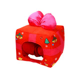 Accessoire Bonnet en Forme de Boîte Cadeau de Noël Femme