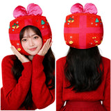 Accessoire Bonnet en Forme de Boîte Cadeau de Noël Femme
