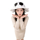 Accessoire Casquette de Football de la Coupe du Monde Noire et Blanche Adulte