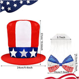  Accessoire Oncle Sam Ensemble 5 Pièces pour Jour de l'indépendance USA
