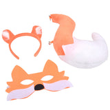 Accessoire Renard Serre-tête+Masque+Queue en 3 Pièces Pour Halloween Carnaval