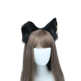  Accessoire Serre-tête Noir Oreille de Chat pour Halloween