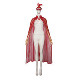 Déguisement Adulte Cape+Masque Rouge/Bleu pour Bal Masqué Halloween